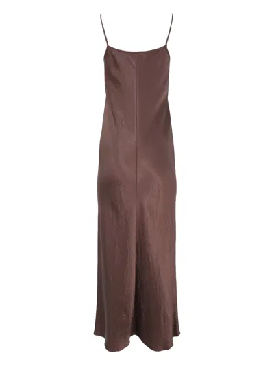 Vince Satin Slip Dress In Brown
