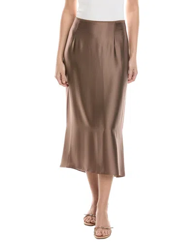 Vince Satin Slip Skirt In Brown