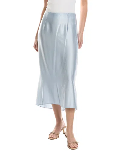 Vince Satin Slip Skirt In Blue