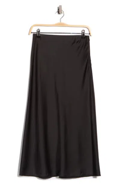 Vince Satin Slip Skirt In Brown