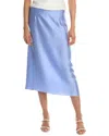 Vince Satin Slip Skirt In Blue