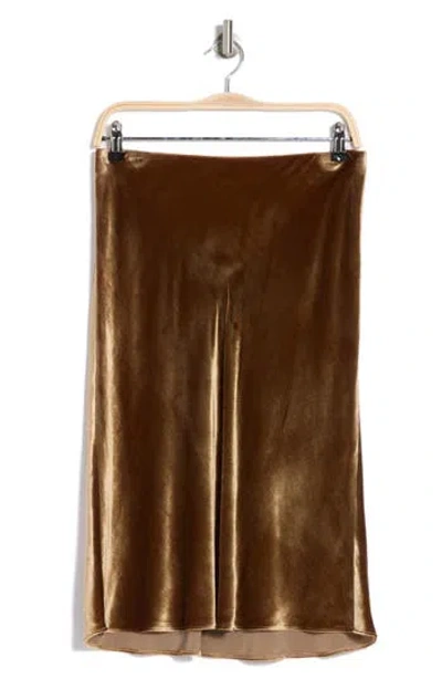 Vince Satin Slip Skirt In Gold Shadow