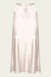 Vince Raw Edge Paneled Slip Skirt In Roselle In Multi