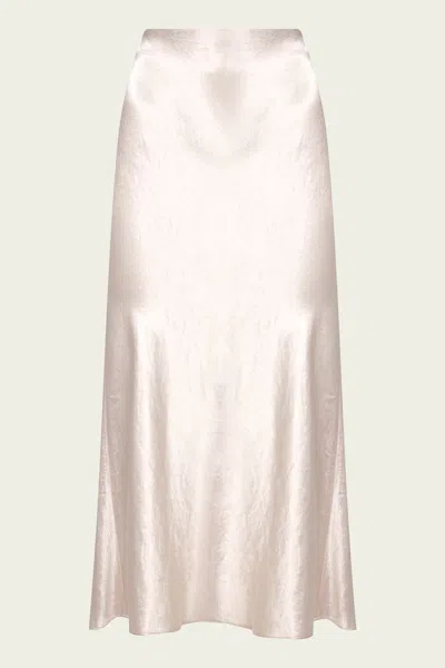 VINCE SATIN SLIP SKIRT IN CHAMPAGNE
