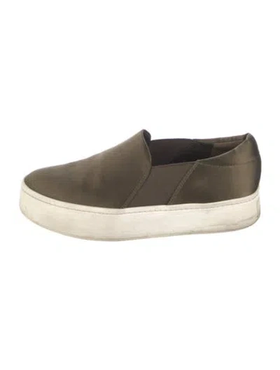 Pre-owned Vince Satin Sneakers In Green