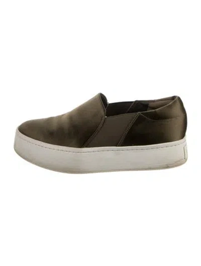 Pre-owned Vince Satin Sneakers In Green
