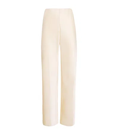 Vince Satin Straight Trousers In White