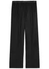 Vince Satin-trim Straight-leg Trousers In Black