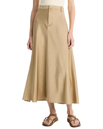 Vince Satin Trouser A-line Skirt In Dune Stone