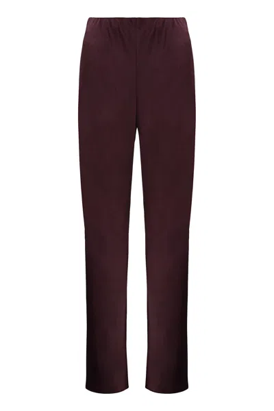 Vince Satin Trousers In Red