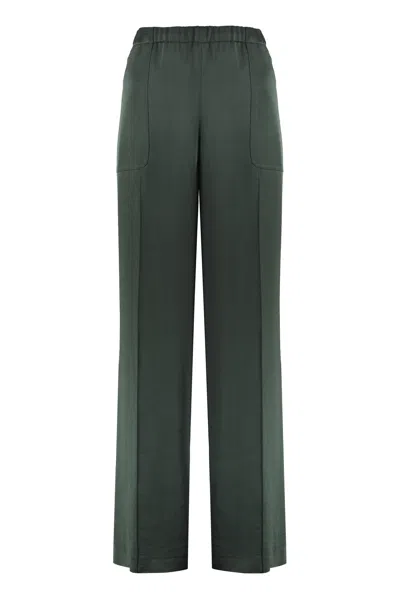 Vince Satin Trousers In Green