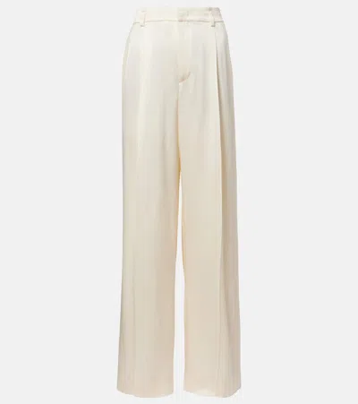 Vince Satin Wide-leg Pants In Neutral