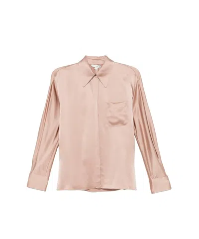 Vince Satin-finish Pocket-detail Shirt In Neutral