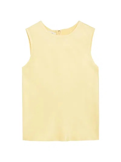 Vince Satin-finish Sleeveless Tank Top In Yellow