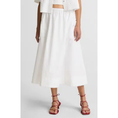 Vince Scallop Detail Maxi Skirt Optic White