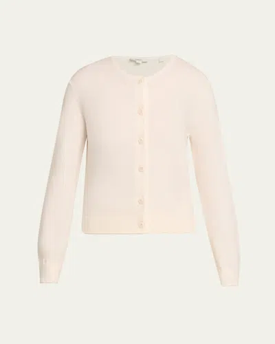 Vince Scallop-trim Cardigan In Neutral