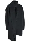 Vince Scarf-effect Knit Cardigan In Black