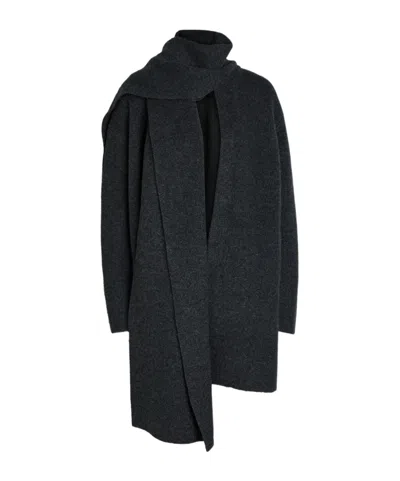 Vince Scarf-effect Knit Cardigan In Black