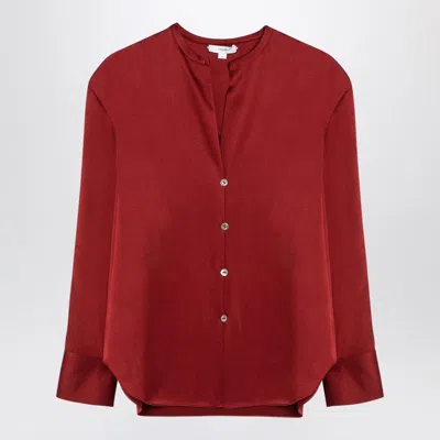 Vince Scarlet Red Silk Shirt In 红色