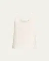 Vince Scoop-neck Bias Tank Top In Off White