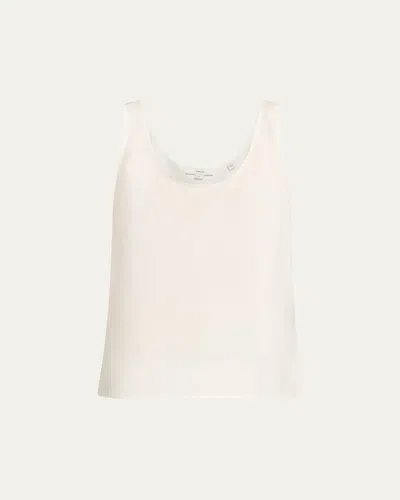 Vince Scoop-neck Bias Tank Top In Off White