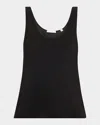 Vince Scoop-neck Bias Tank Top In Tidal