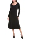 Vince Scoop Neck Dress In Black