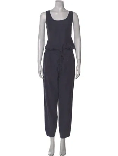 Pre-owned Vince Scoop Neck Jumpsuit In Blue