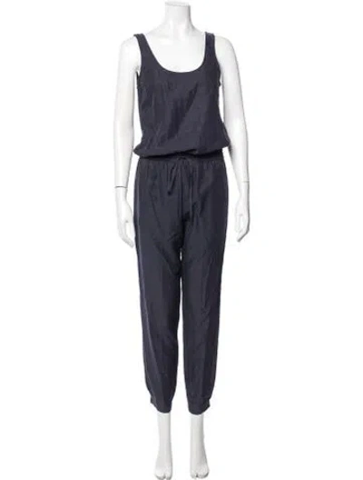 Pre-owned Vince Scoop Neck Jumpsuit In Blue