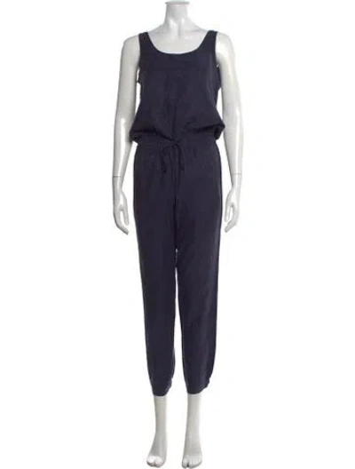 Pre-owned Vince Scoop Neck Jumpsuit In Blue