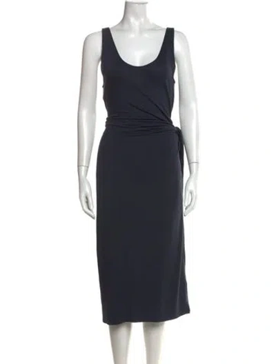 Pre-owned Vince Scoop Neck Knee-length Dress In Blue
