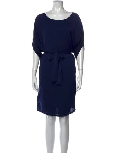 Pre-owned Vince Scoop Neck Knee-length Dress In Blue