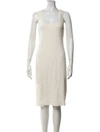 Pre-owned Vince Scoop Neck Knee-length Dress In Neutrals