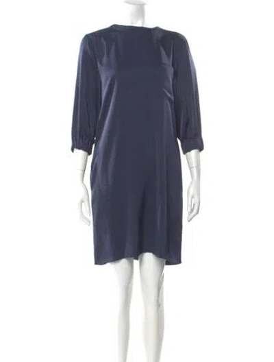 Pre-owned Vince Scoop Neck Knee-length Dress W/ Tags In Blue