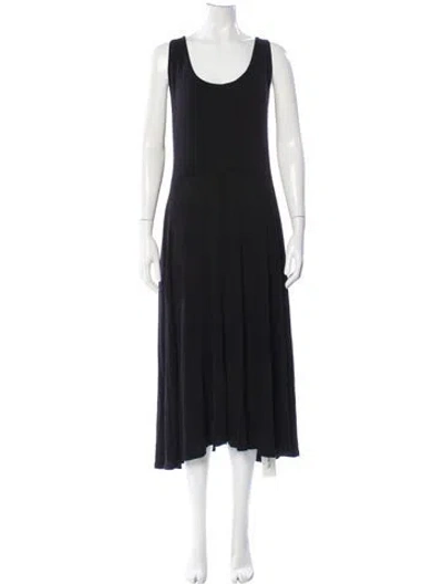 Pre-owned Vince Scoop Neck Long Dress In Black