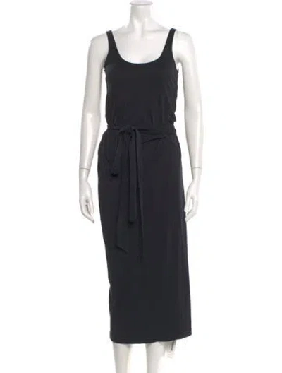 Pre-owned Vince Scoop Neck Long Dress In Black