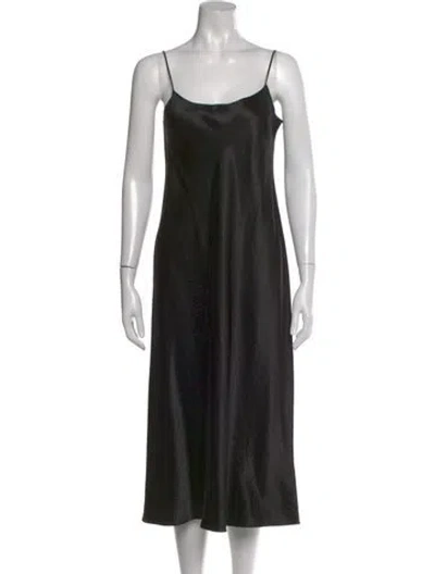 Pre-owned Vince Scoop Neck Long Dress In Black
