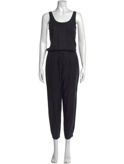 Pre-owned Vince Scoop Neck Long Dress In Black