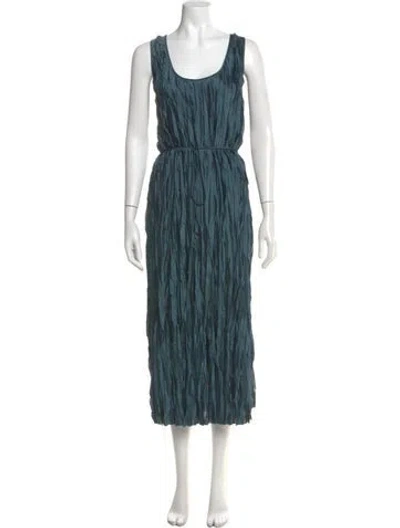 Pre-owned Vince Scoop Neck Long Dress In Blue