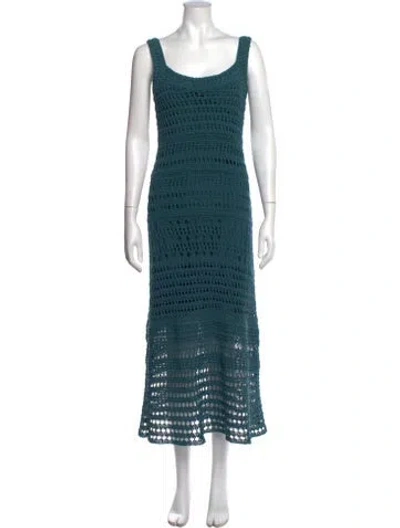 Pre-owned Vince Scoop Neck Long Dress In Blue