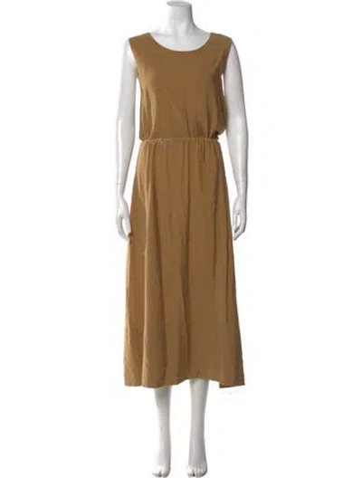 Pre-owned Vince Scoop Neck Long Dress In Brown