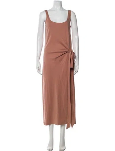 Pre-owned Vince Scoop Neck Long Dress In Neutral