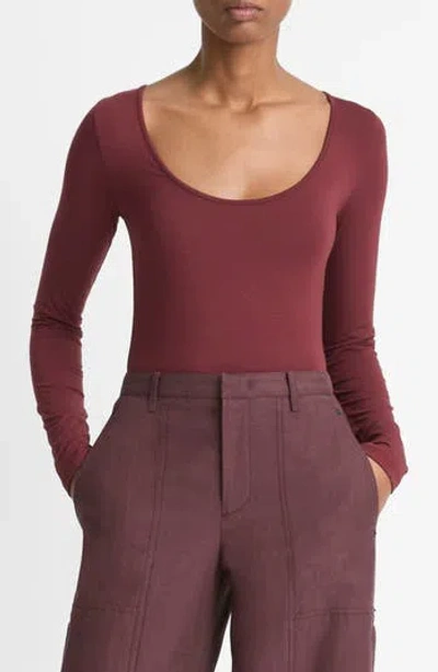 VINCE VINCE SCOOP NECK LONG SLEEVE TOP
