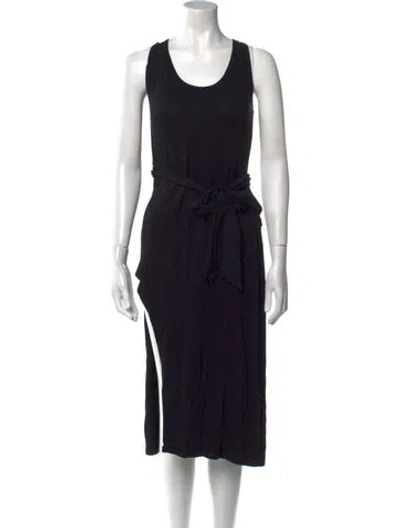 Pre-owned Vince Scoop Neck Midi Length Dress In Black