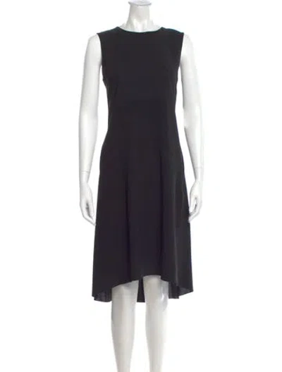 Pre-owned Vince Scoop Neck Midi Length Dress In Black