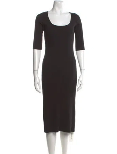 Pre-owned Vince Scoop Neck Midi Length Dress In Black