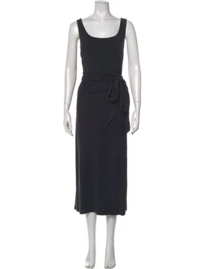 Pre-owned Vince Scoop Neck Midi Length Dress In Black