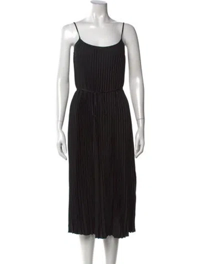 Pre-owned Vince Scoop Neck Midi Length Dress In Black