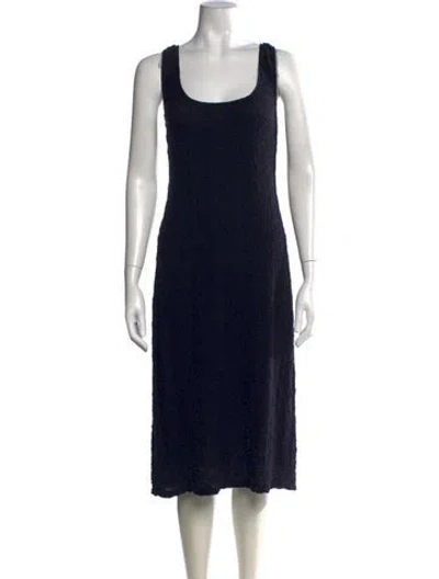 Pre-owned Vince Scoop Neck Midi Length Dress In Black