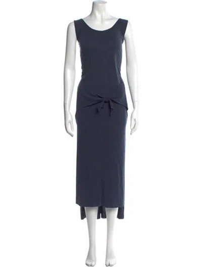 Pre-owned Vince Scoop Neck Midi Length Dress In Blue